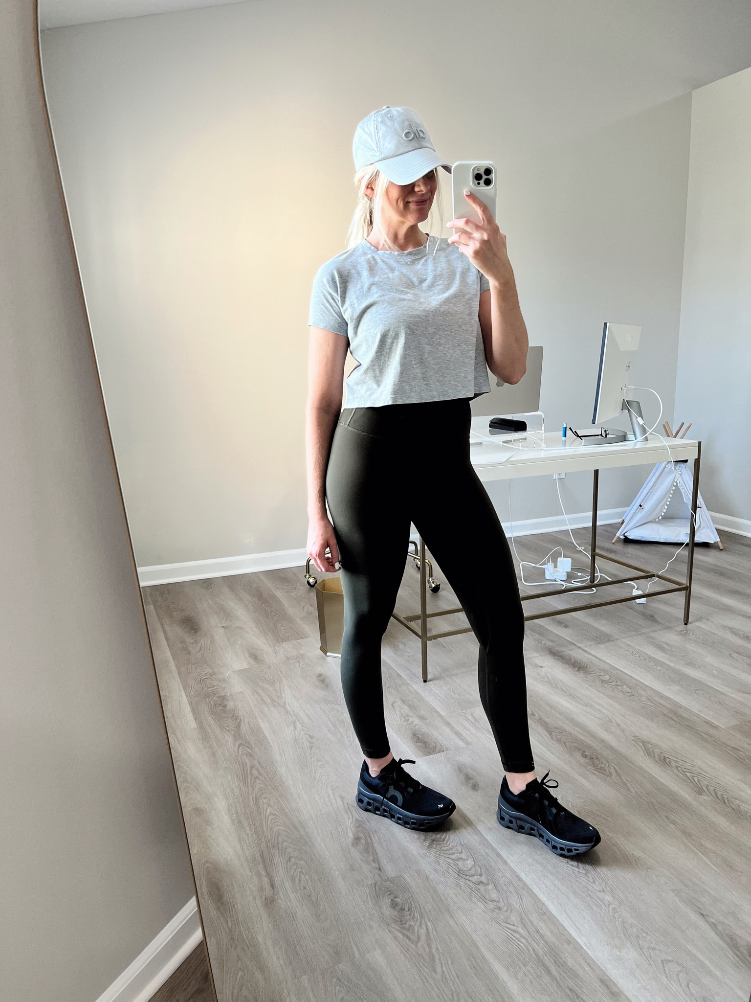 Workout fit 

Running shoes
On Cloudmonster sneakers
Lululemon align leggings 
Cropped tee 

#LTKfitness #LTKstyletip #LTKshoecrush