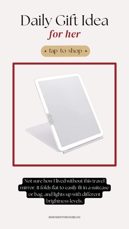 Travel mirror, gift idea for her, gift guide, amazon gifts, amazon finds, light up mirror, makeup mirror 

#LTKbeauty #LTKGiftGuide #LTKfindsunder50