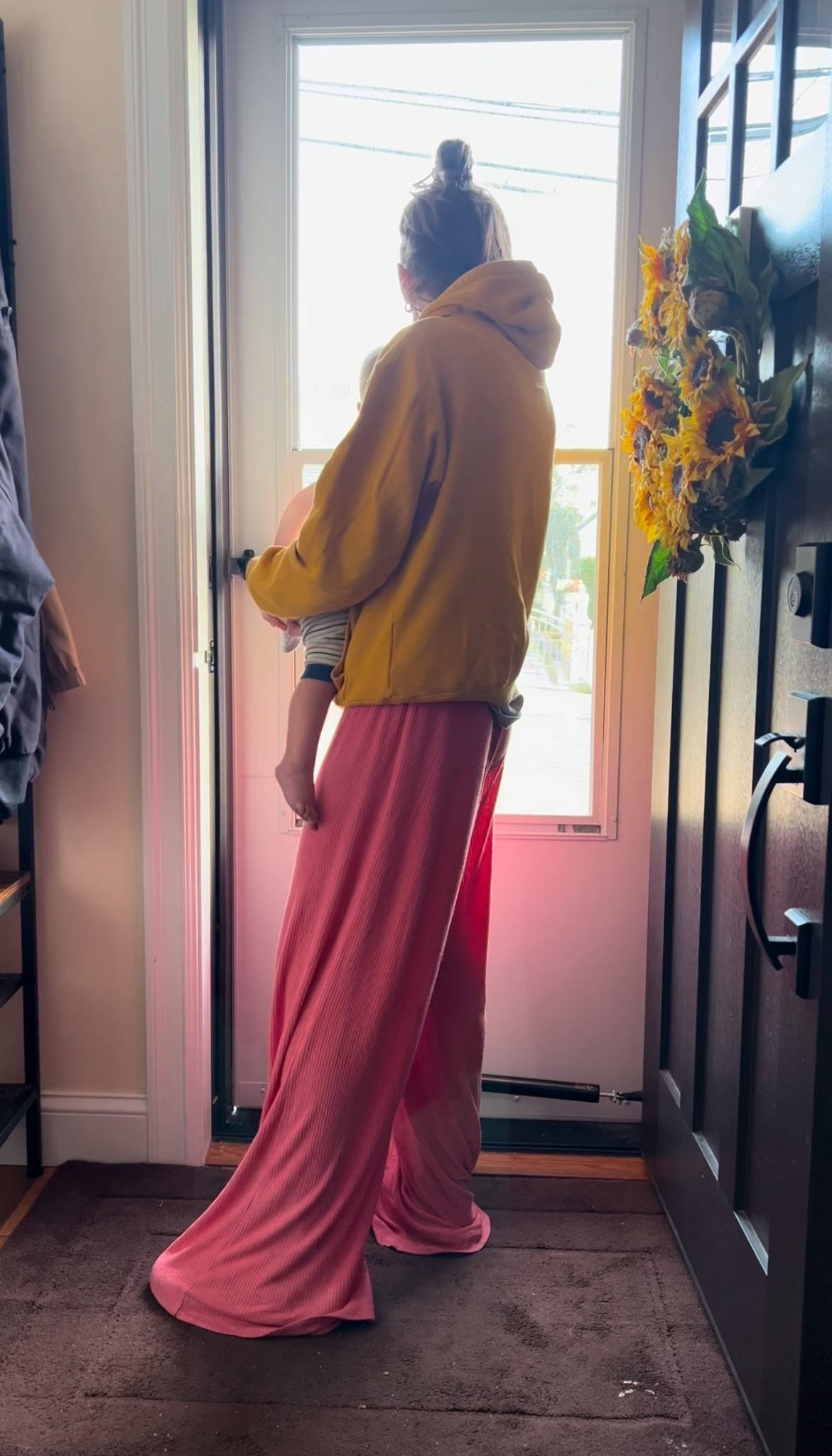 The only photo I have in these pants… but they are the coziest, softest things I’ve ever owned 🥰