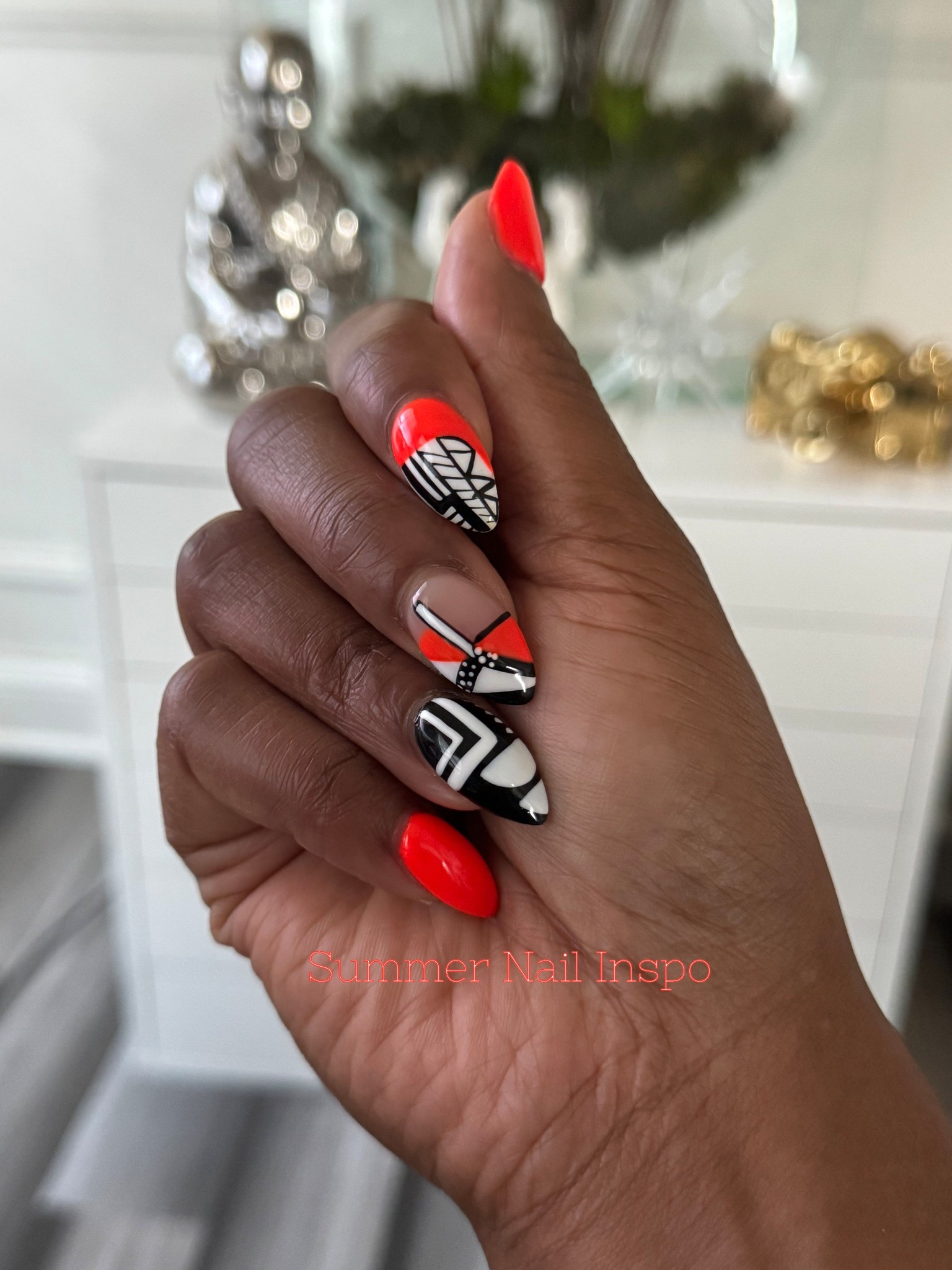 Bold, bright & unbothered 🍊🖤🤍 Obsessed with this fiery orange, black & white almond nail inspo — giving fierce, flawless, and ready to slay every angle! 💅✨ #NailGoals #BoldNails #AlmondNails #ManiMood

#LTKBeauty #LTKStyleTip