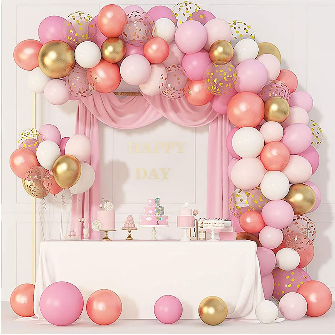 Balloon Garland Kit, Ballon Arch Kit, Pink Blush Rose Gold Arch Kit, Engagement Balloon Arch, Bir... | Etsy (US)