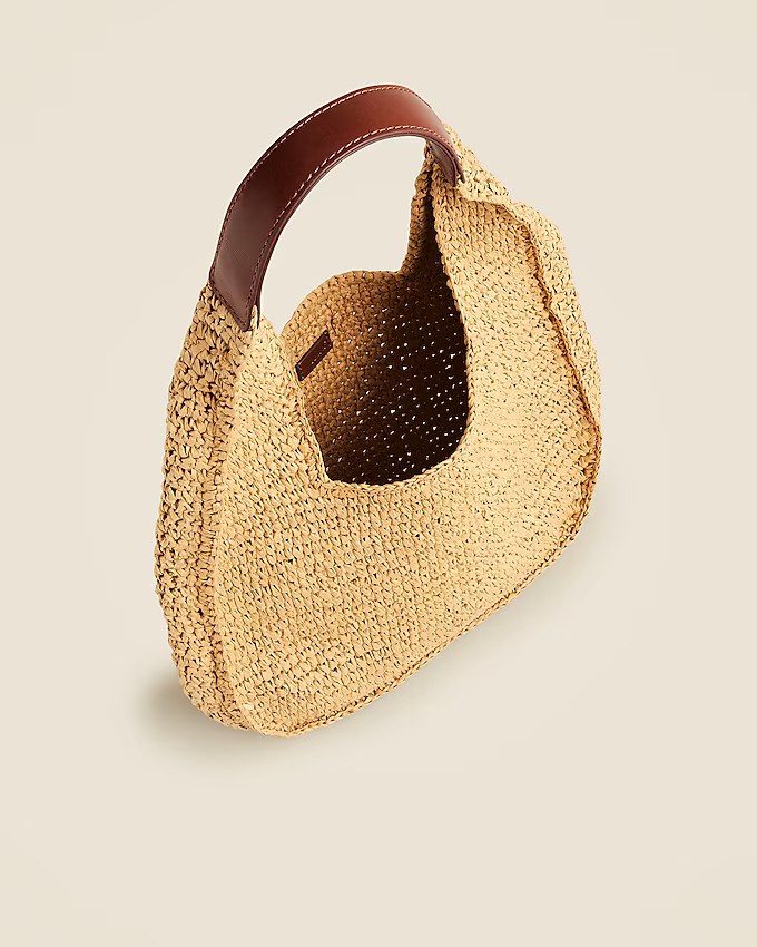 Hand-knotted straw shoulder bag | J. Crew US