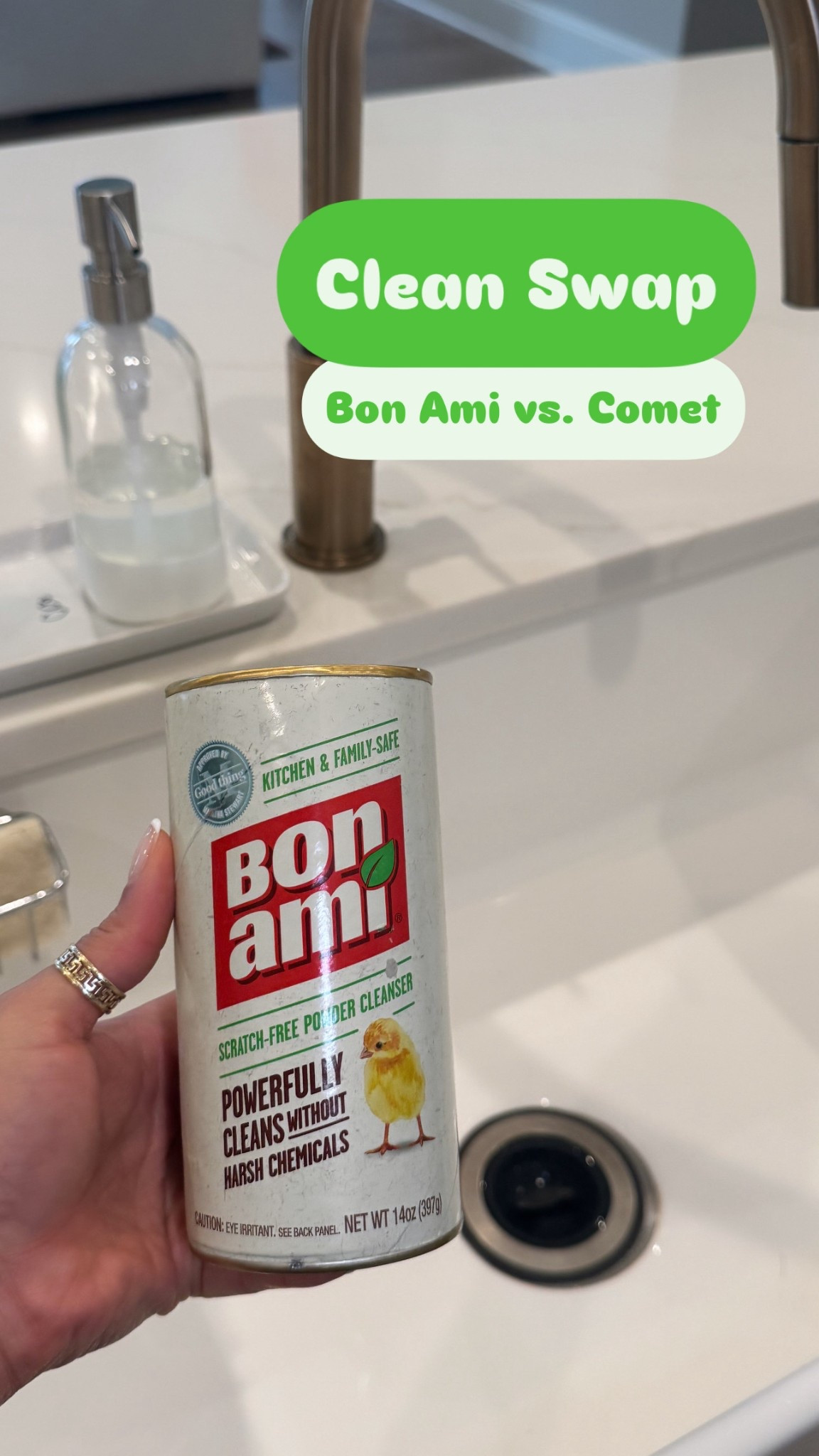 🧼 Bon Ami uses natural abrasives so it’s gentler on surfaces. It’s also free of bleach, dyes, and fragrances. Comet is more abrasive, uses bleach, and can cause skin and breathing problems over time. 

🫧Shop Bon Ami and my other favorite better-for-you cleaning products below! 

#LTKFamily #LTKU #LTKHome