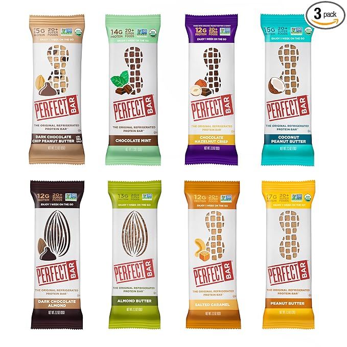 Perfect Bar Original Refrigerated Protein Bar, Best Seller's Variety Pack, 8 Flavors, 2.2-2.5 Oun... | Amazon (US)