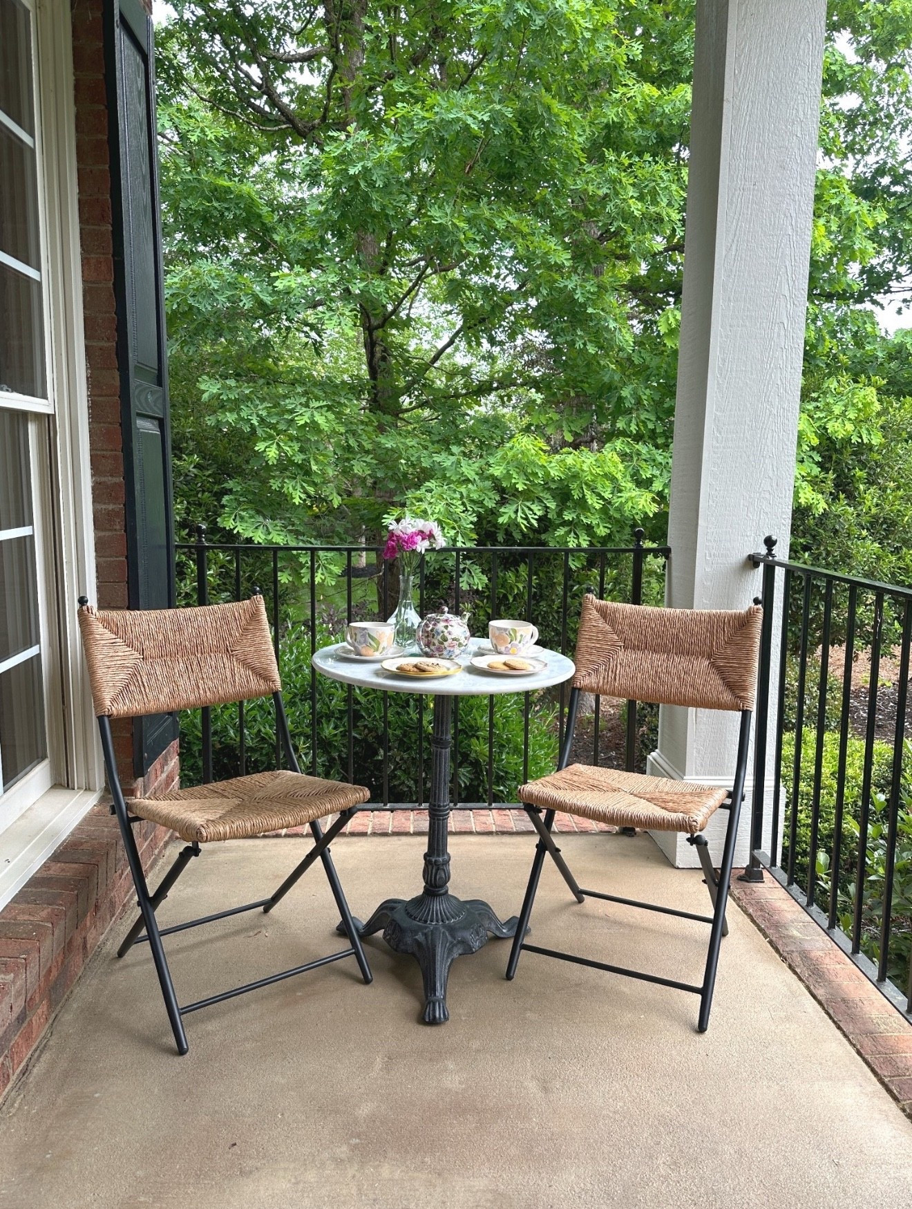 How cute is this marble top bistro table? I paired it with these outdoor folding chairs and it is such a vibe for spring. The perfect seating for you afternoon tea.

backyard dining, patio furniture, home inspo, wicker furniture, secondary seating, outdoor living, al fresco, entertaining

#LTKU #LTKSeasonal #LTKHome