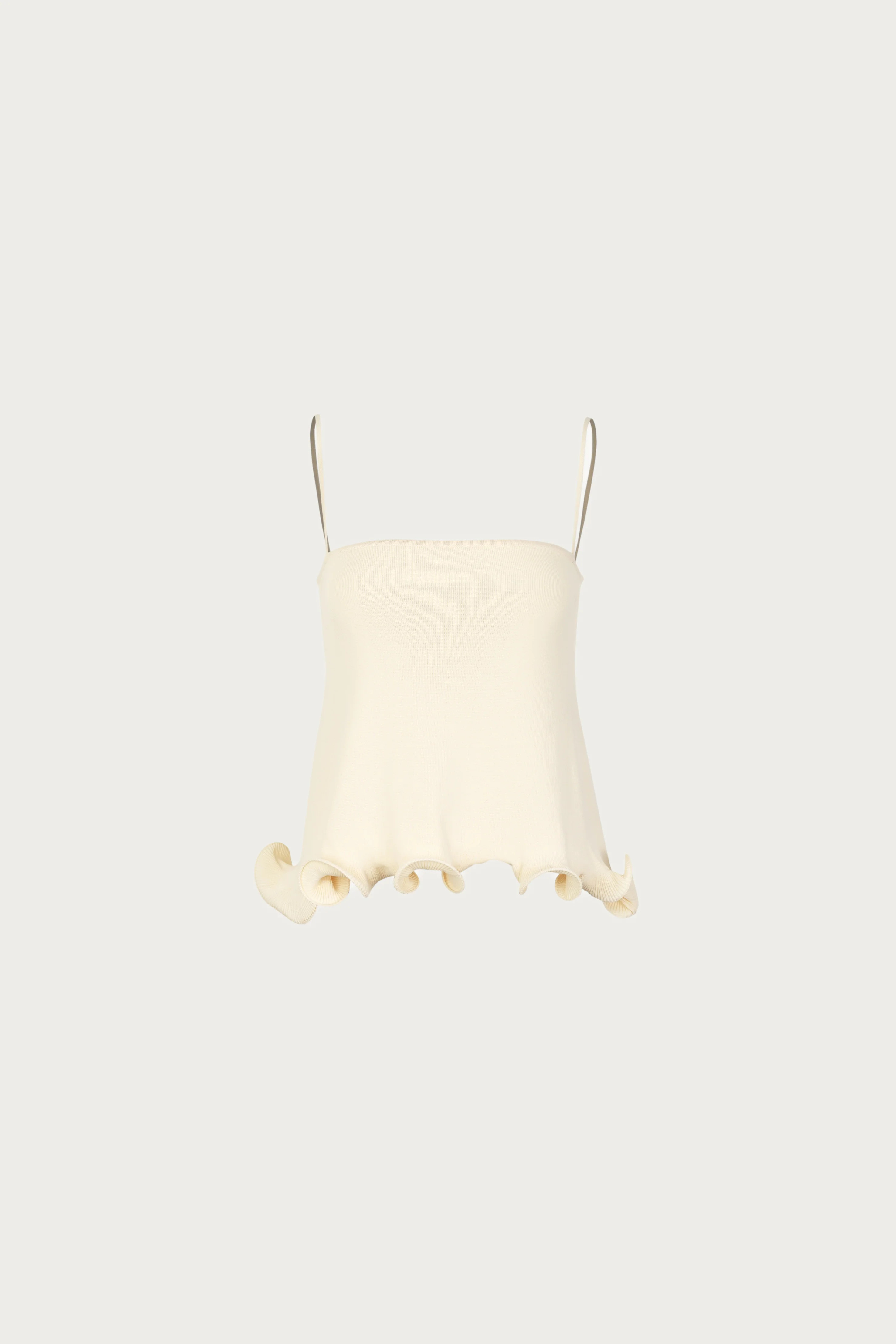 Ruffle Hem Tank Top (Cream) | SAME