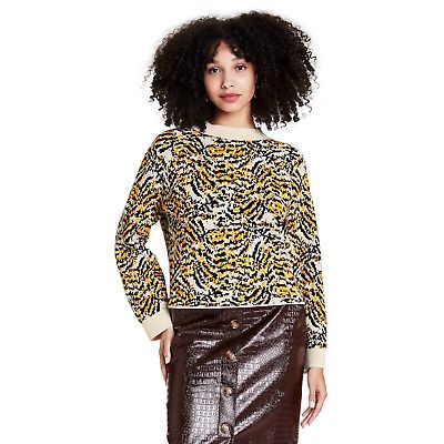 NWT Target x Rachel Comey Animal Print Pullover Sweater Sz XXS Yellow Black | eBay US