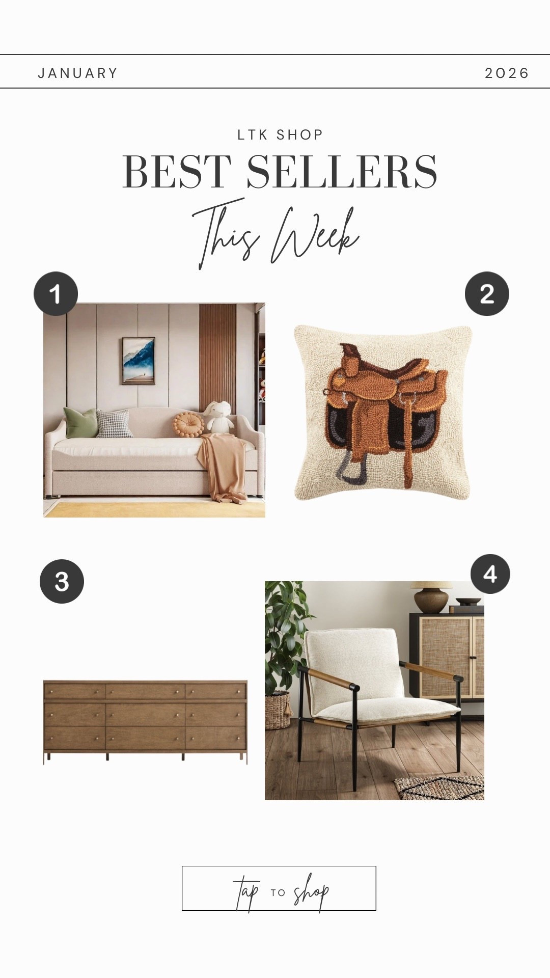 This week’s home decor best sellers include the Keane Dresser from Crate & Barrel, this adorable western saddle pillow, a modern farmhouse side chair and of course a daybed with trundles. 

Daybeds have been one of my best sellers lately. 

#wayfair #neutral #home #decor 

#LTKFindsUnder100 #LTKmomlife #LTKHome