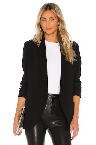 Amanda Uprichard Shawl Collar Blazer in Black from Revolve.com | Revolve Clothing (Global)