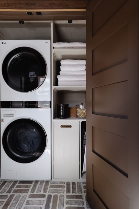 Our laundry closet/linen closet is done! This is where we store our favorite towels, all our bedding, and laundry supplies.

#LTKhome