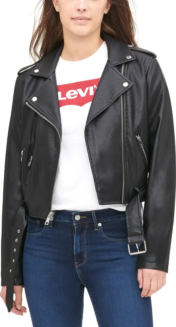 Levi's® Faux Leather Fashion Belted Moto Jacket | Nordstromrack | Nordstrom Rack