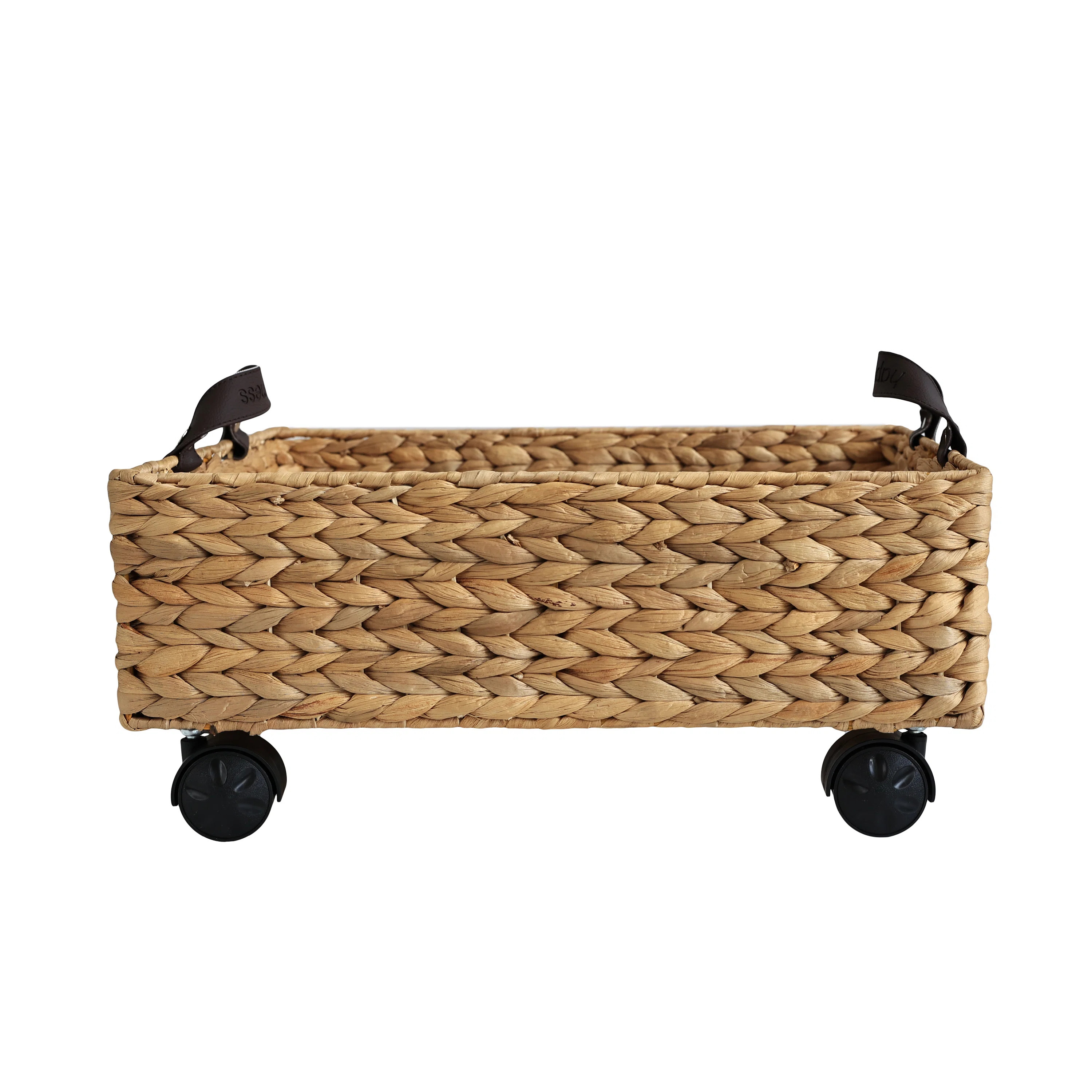 Adaline 18.11" Classic Farmhouse Handwoven Hyacinth Rectangular Underbed Storage Bin with Wheels ... | Wayfair North America