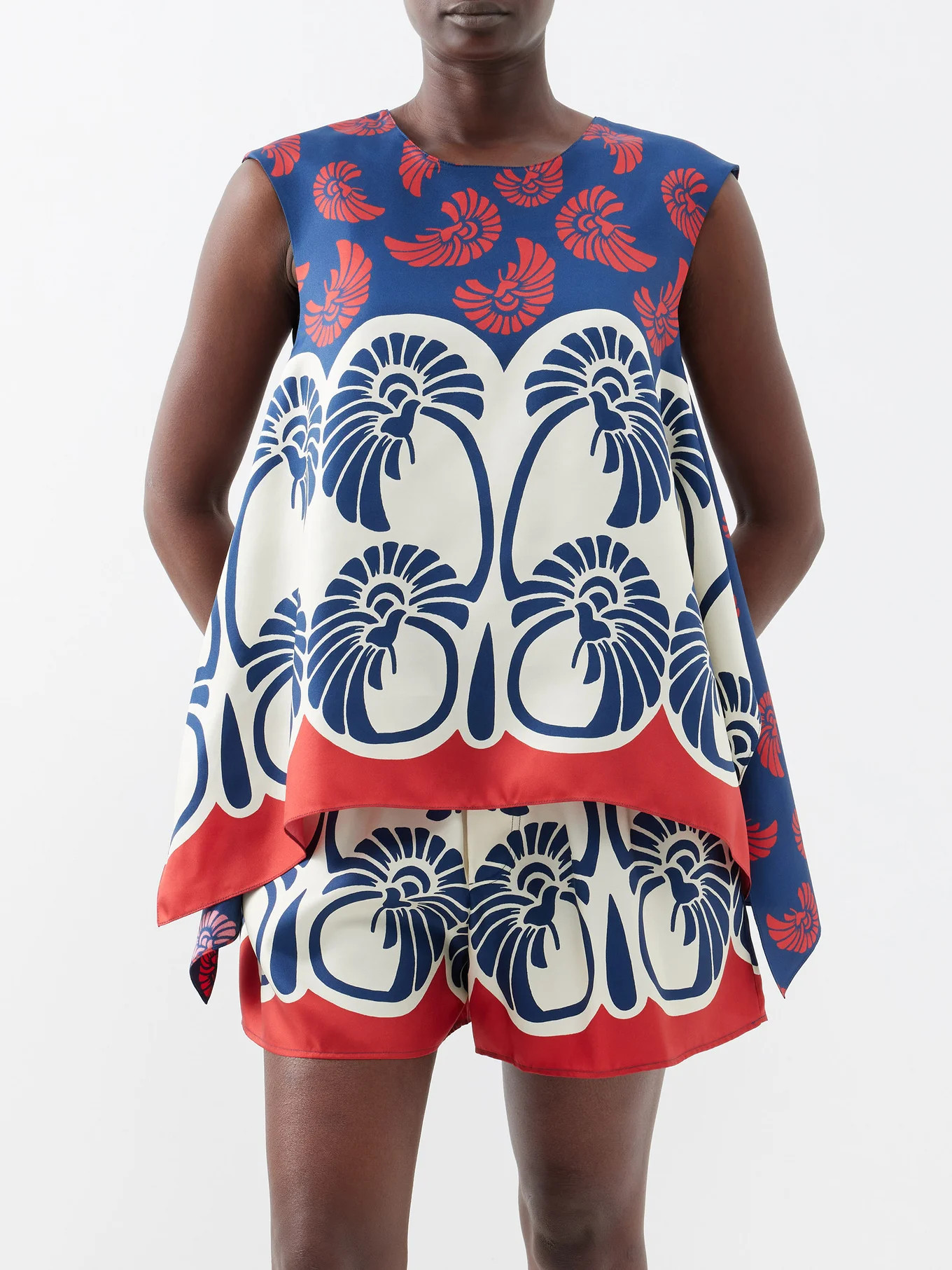 San Carlo palm-print silk-twill top | La DoubleJ | Matches (APAC)