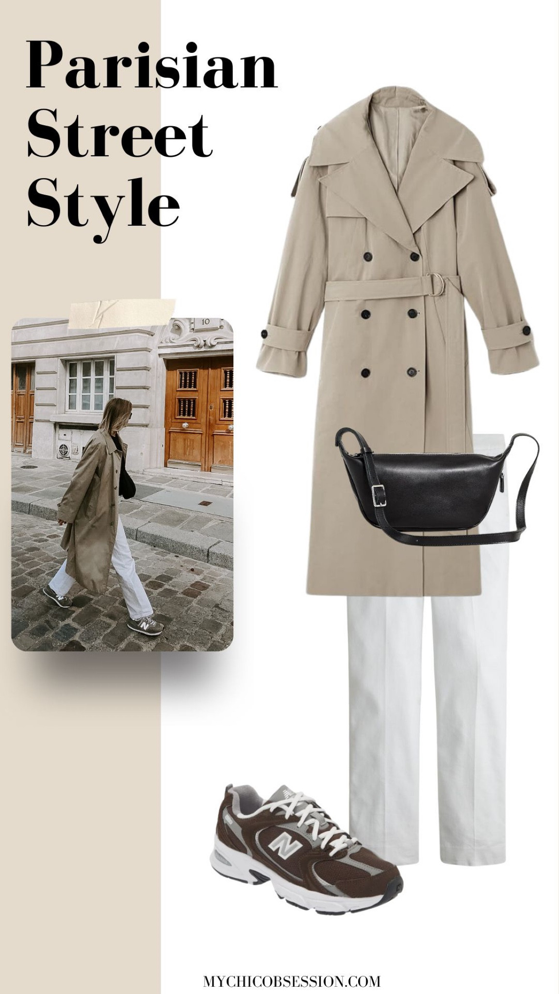Here’s a casual way to style your classic trench. Try a pair of white trousers, a black belt bag and a pair of sneakers. 

#LTKstyletip #LTKSeasonal