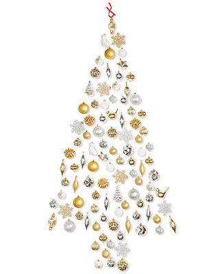 Holiday Lane Shine Bright 100 Assorted Shatterproof and Glass Ornament Set and Storage Box, Creat... | Macys (US)