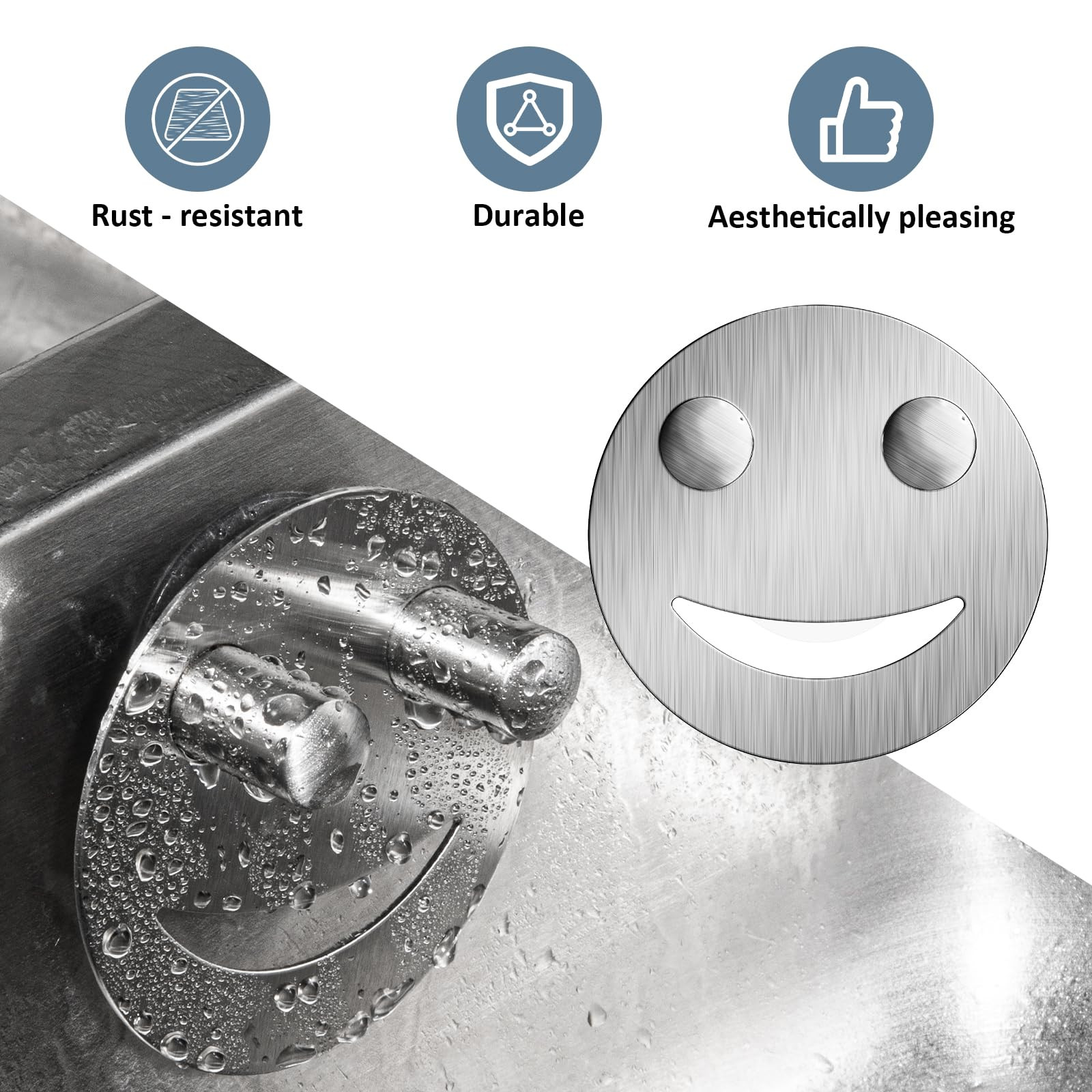 Stainless Steel Smiley Face Dish Sponge Holder, Silver Sink Caddy Organizer Storage with Suction ... | Amazon (US)