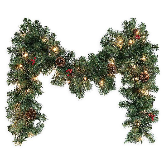 Pre- Lit Pine Garland (Set of 2) | Bed Bath & Beyond