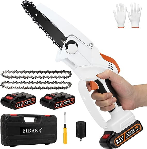 Mini Chainsaw 6 Inch,Cordless Power Chain Saws,Portable 24V Electric Chainsaw,2.7Lb One-Hand Use ... | Amazon (US)