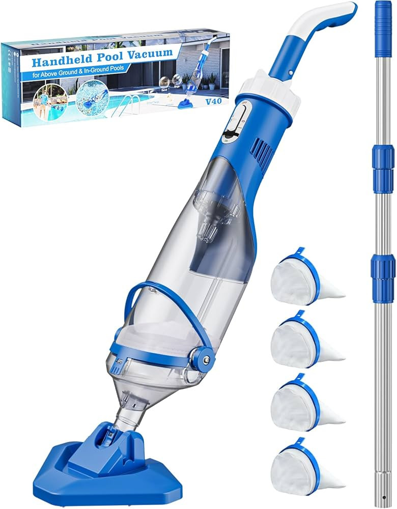 Cordless Pool Vacuum with Telescopic Pole, 18.5 GPM Powerful Suction, 1.5H Supercharge Technology... | Amazon (US)