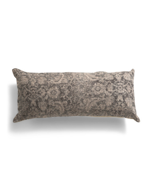 12x27 Floral Block Print Uma Oversized Lumbar Pillow | TJ Maxx