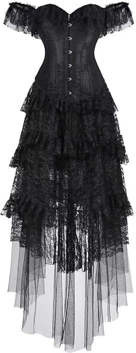 Corset Dress Top for Women with Sleeves off the shoulder Lace Floral Costume Bridal Wedding | Amazon (US)