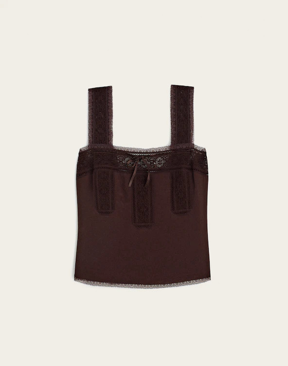 Lace-Insert Tie-Front Cami | Madewell