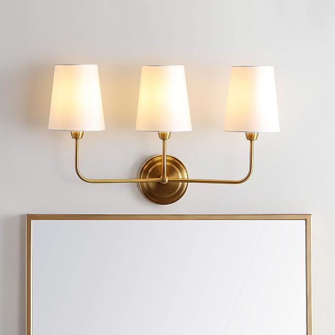 Safavieh SCN4016A Sawyer Brass Gold 3-Light Wall (LED Bulbs Included) Sconce | Amazon (US)