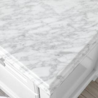 Home Decorators Collection Sassy 72 in. W Bath Vanity in White with Marble Vanity Top in Carrara ... | The Home Depot