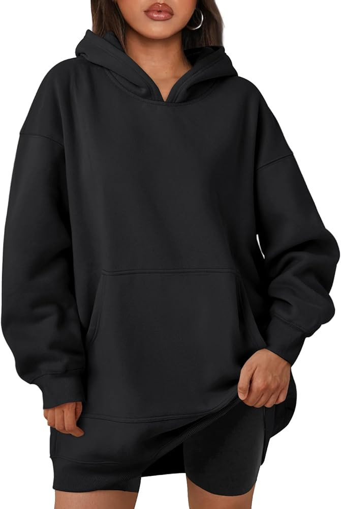Trendy Queen Womens Hoodies Dresses Oversized Sweatshirts Long Sleeve Tops Fleece Pullover Fall W... | Amazon (US)