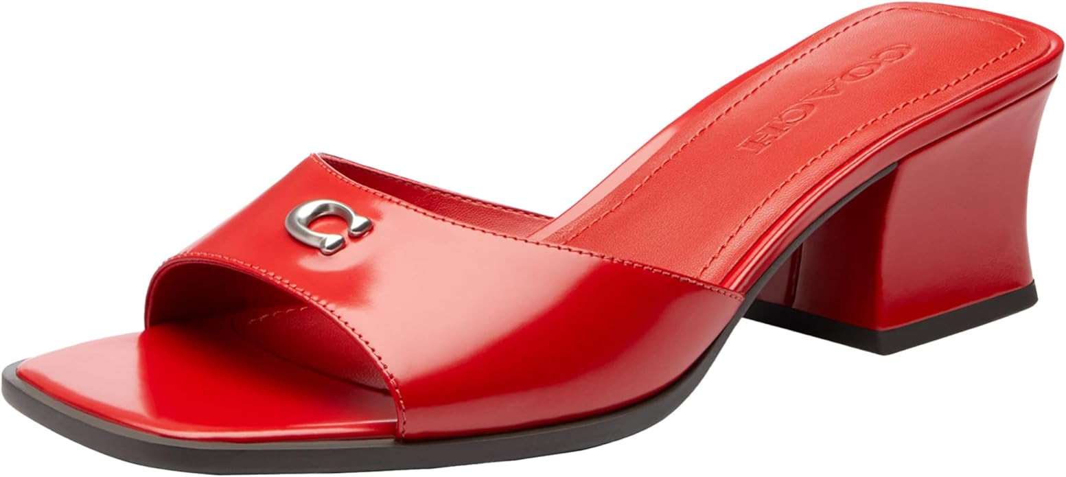 COACH womens Holly Block Heel Sandals With Quilting | Amazon (US)