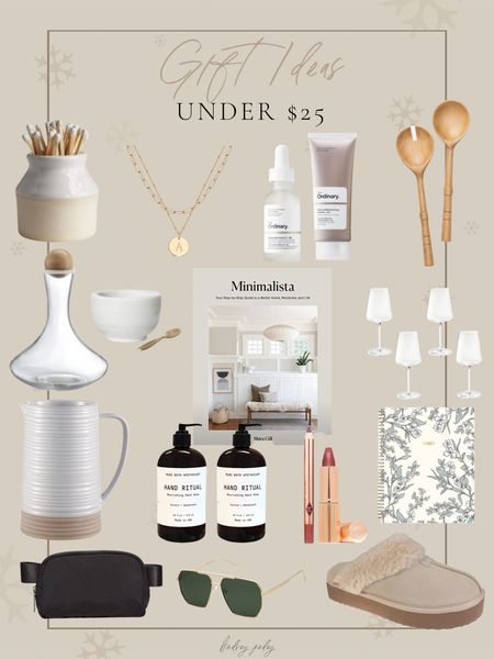 Gift ideas under $25 

Gift guide , gifts for her , hostess gifts , gift exchange , beauty must have , necklace , home decor , hand soap , the ordinary , Sephora , journal , Walmart finds , belt bag , sunglasses 

#LTKGiftGuide #LTKunder50 #LTKstyletip