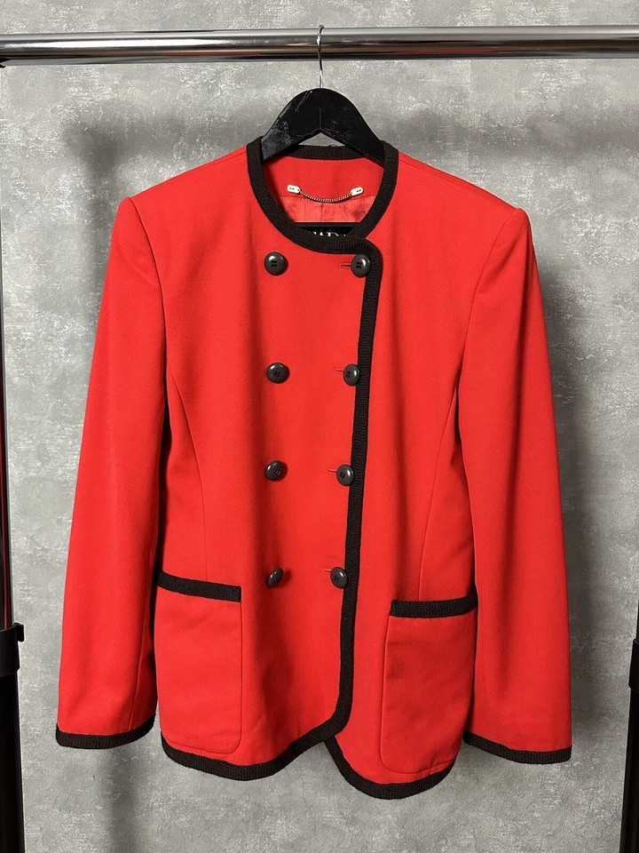 Escada by Margaretha Ley Made in West Germany Wool Red Double Breasted Blazer  | eBay | eBay US