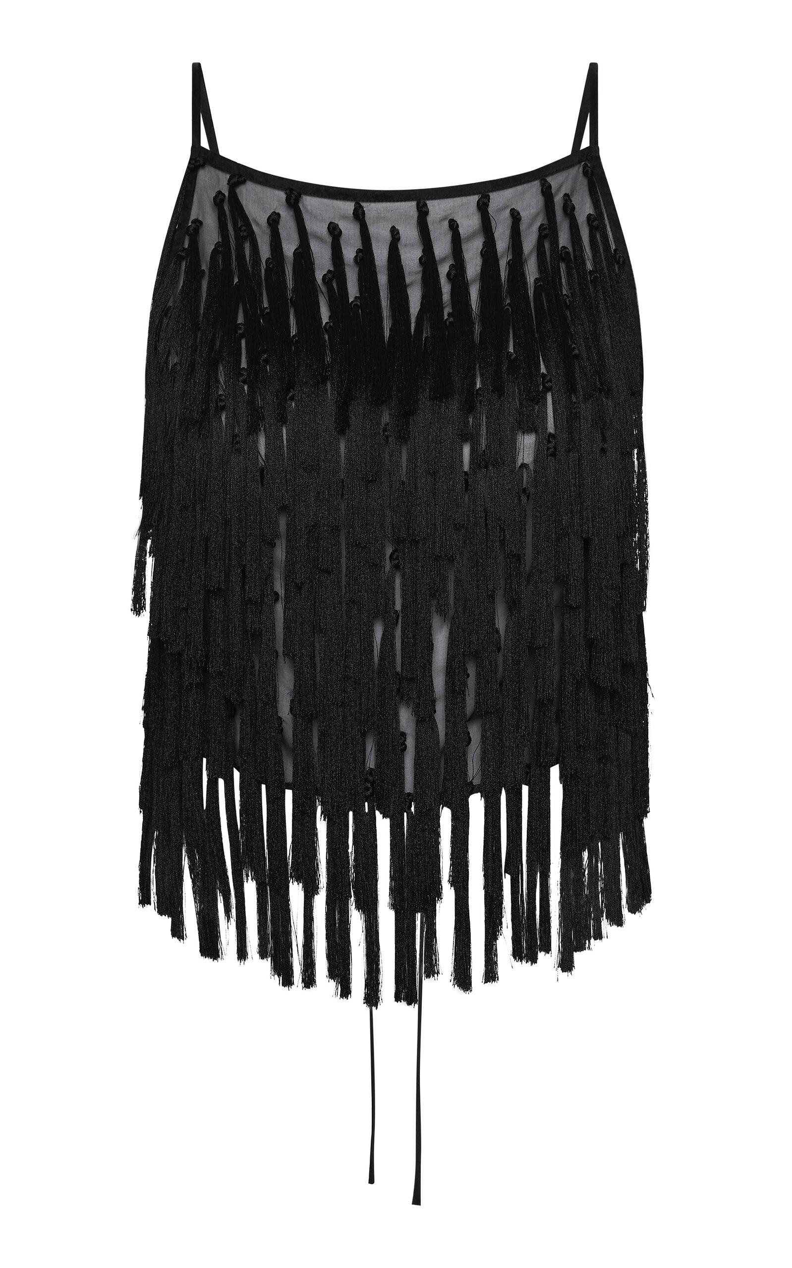 Tasseled Silk Open-Back Top | Moda Operandi (Global)
