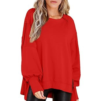 BWQ Women's Oversized Sweatshirt Crew Neck Long Sleeve Shirts Pullover Long Sleeve Tops | Amazon (US)