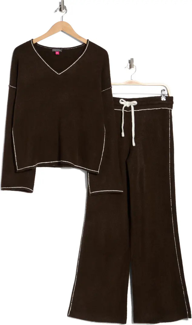 V-Neck Sweater & Pants Set | Nordstrom Rack