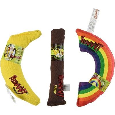 Yeoowww! Catnip Toy Variety Pack - Cigar, Banana, Rainbow - Made in the USA | Target