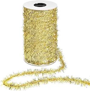 Canlierr 50 Yards Christmas Tinsel Garland Thin Glitter Tinsel Metallic Holiday Tinsel Garland Tw... | Amazon (US)