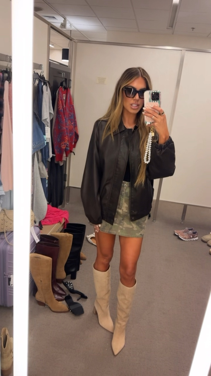 This chocolate brown leather and the camo 😍size small top and size 27 skirt #nsale #nordstrom sale 

#LTKStyleTip #LTKSaleAlert #LTKSeasonal