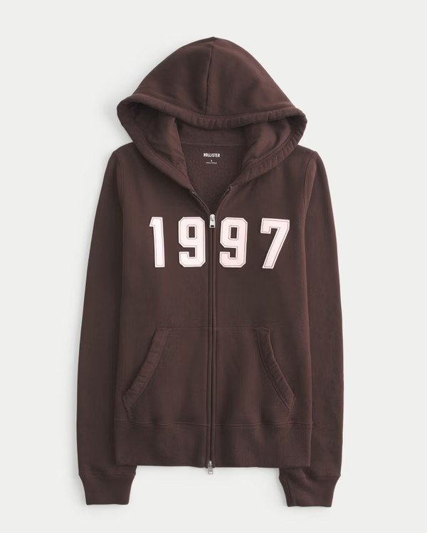 Slim 1997 Graphic Zip-Up Hoodie | Hollister (US)