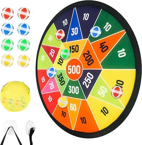 BELLOCHIDDO 14" Dart Board for Kids, Dart Game for 3 4 5 6 7 8 9 10 Years Old Boys & Girls with 8... | Amazon (US)