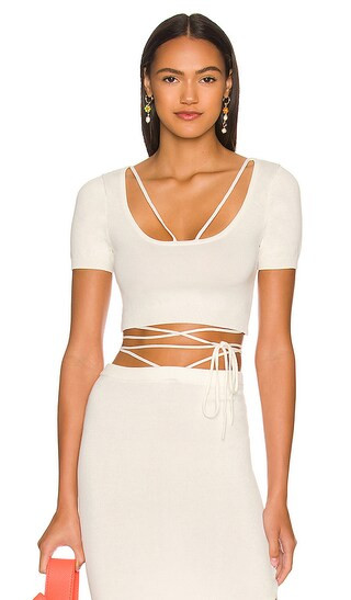 Baylor Scoop Neck Top in White | Revolve Clothing (Global)