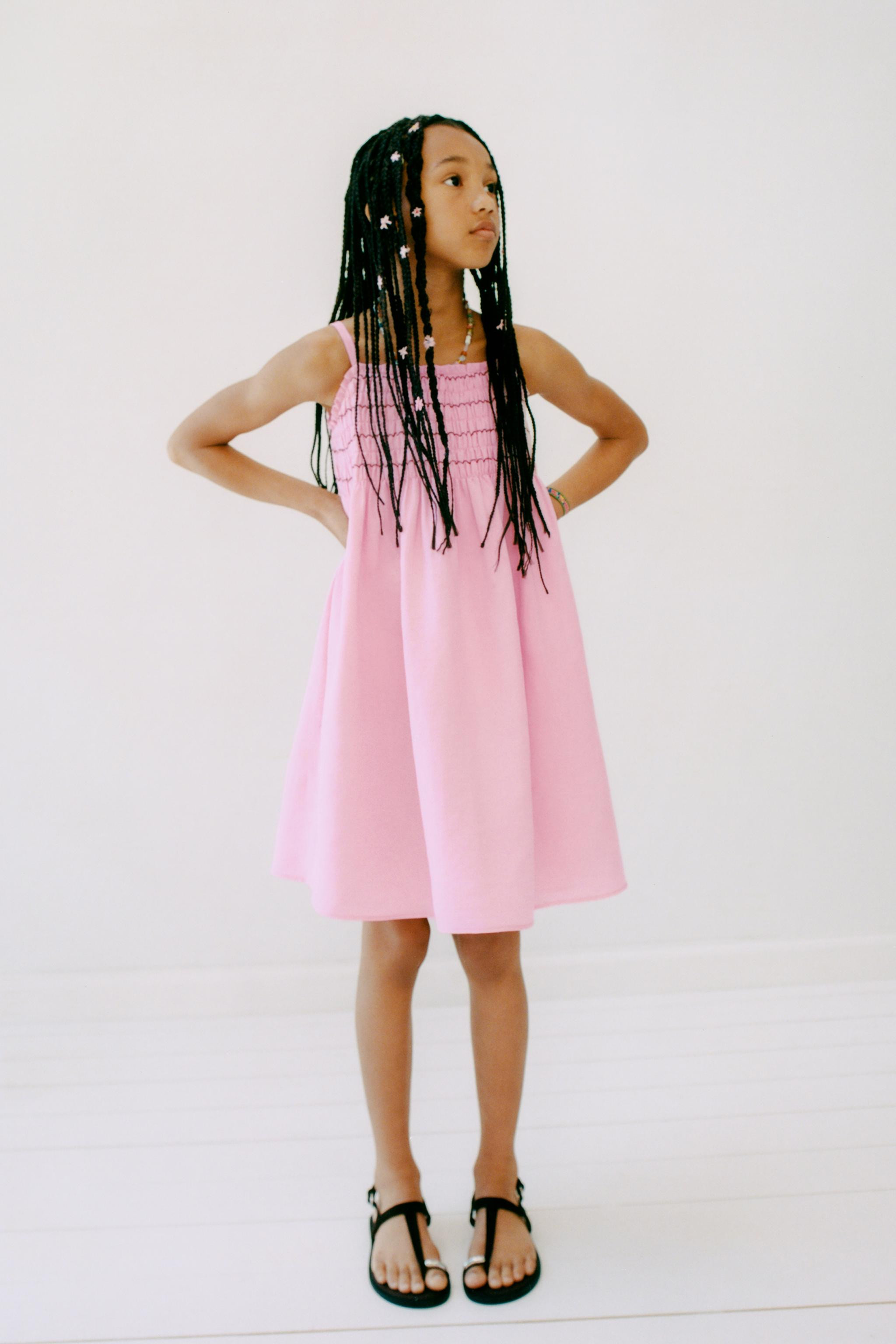 SMOCKED LINEN DRESS | Zara US