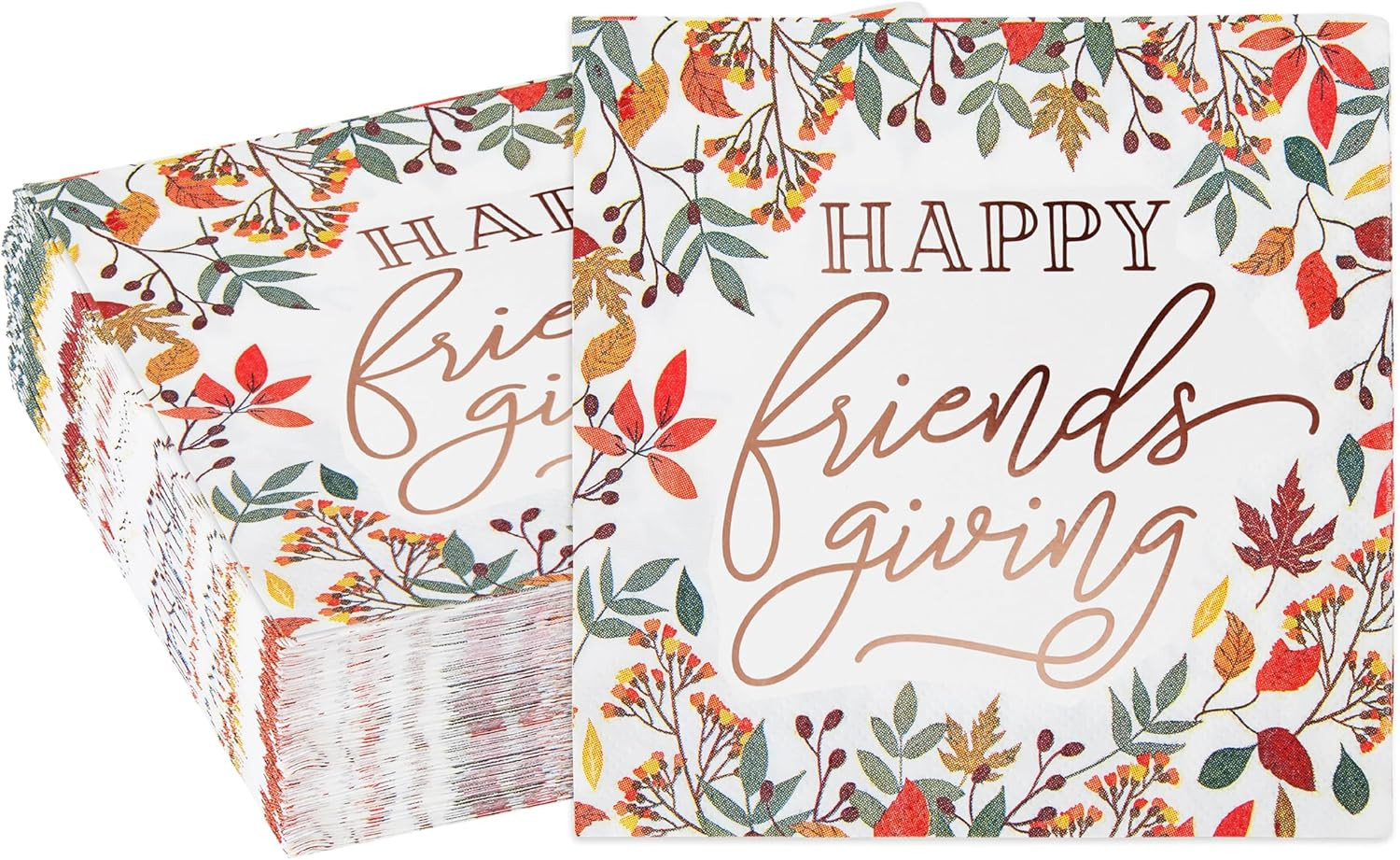 Sparkle and Bash Thanksgiving Paper Napkins for Friendsgiving Party (5 x 5 In, 50 Pack) | Amazon (US)