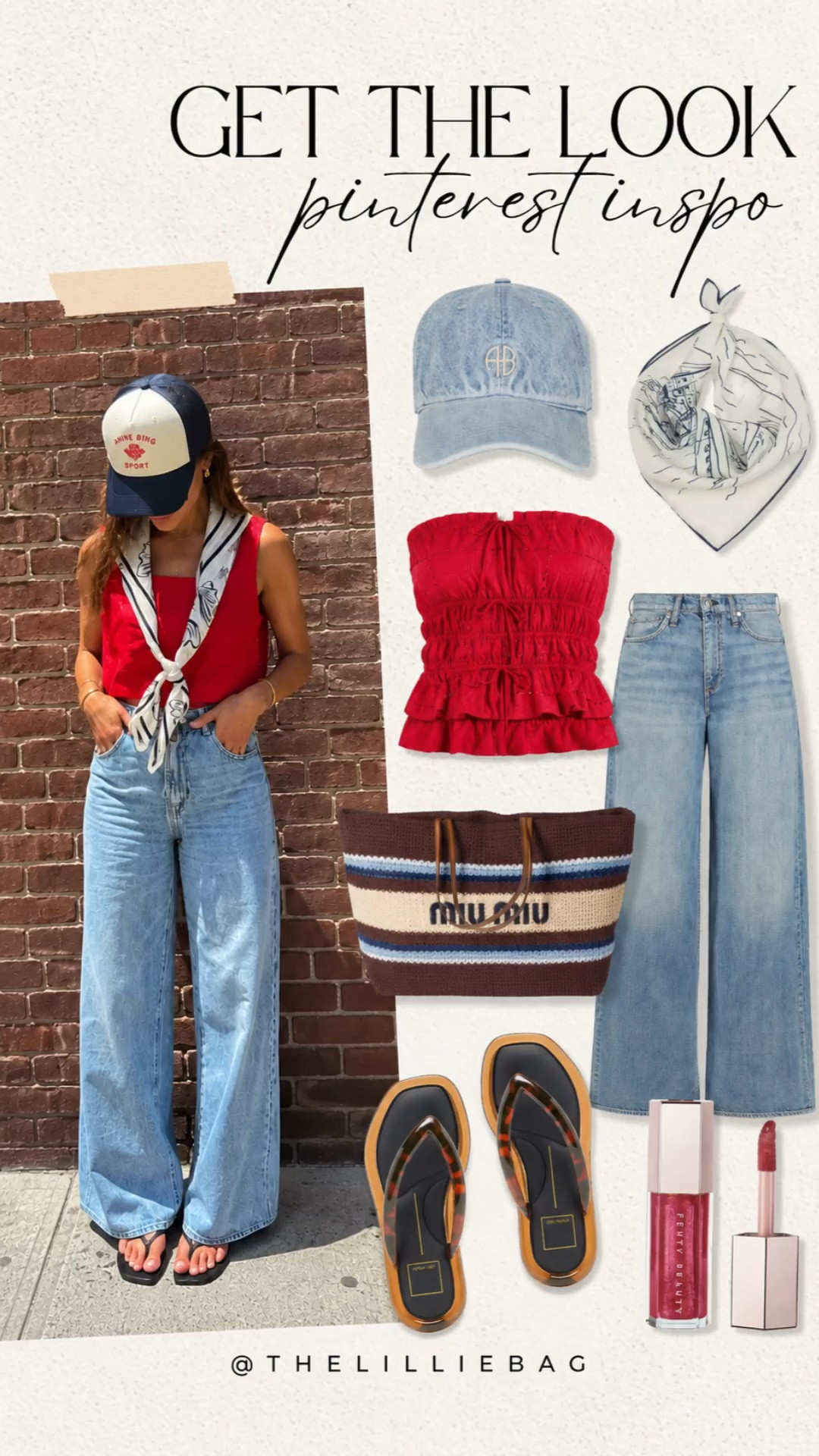 The easiest way to elevate your summer denim 🤍❤️ A pop of red, wide-leg jeans, a sporty cap, and coastal-inspired accessories make this feel effortlessly cool for everything from Memorial Day weekend to the 4th of July. Such a fun Pinterest-inspired look that’s equal parts casual and chic. ✨

summer outfit, 4th of July outfit, red top outfit, wide leg jeans, Pinterest outfit inspo, casual chic style, coastal style, denim outfit, everyday summer fashion, Americana style, effortless summer look.

#LTKSeasonal #LTKootd #LTKSwim