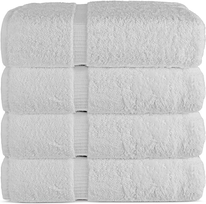 Chakir Turkish Linens 100% Cotton Premium Turkish Towels for Bathroom | 27'' x 54'' (4-Piece Bath... | Amazon (US)