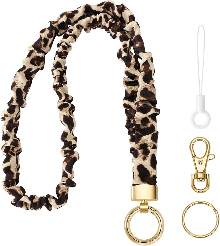 Stretchy Lanyard for ID Badges,Teacher Lanyard for Keys, Cute Neck Lanyard for Women (Coffee-Colo... | Amazon (US)