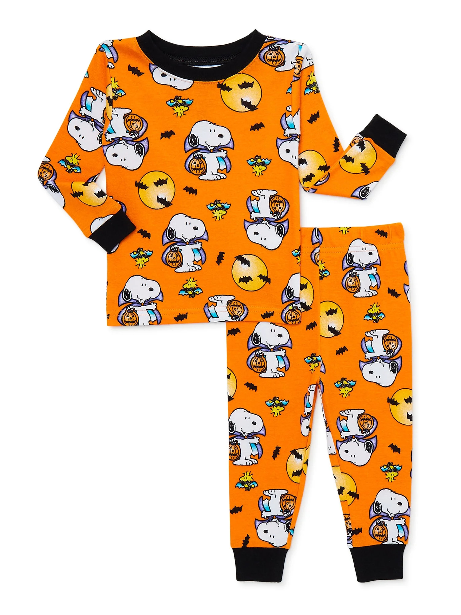 Peanuts Snoopy Halloween Toddler Boy and Girl Unisex Cotton Pajama Set, 2-Piece, Sizes 12M-5T | Walmart (US)