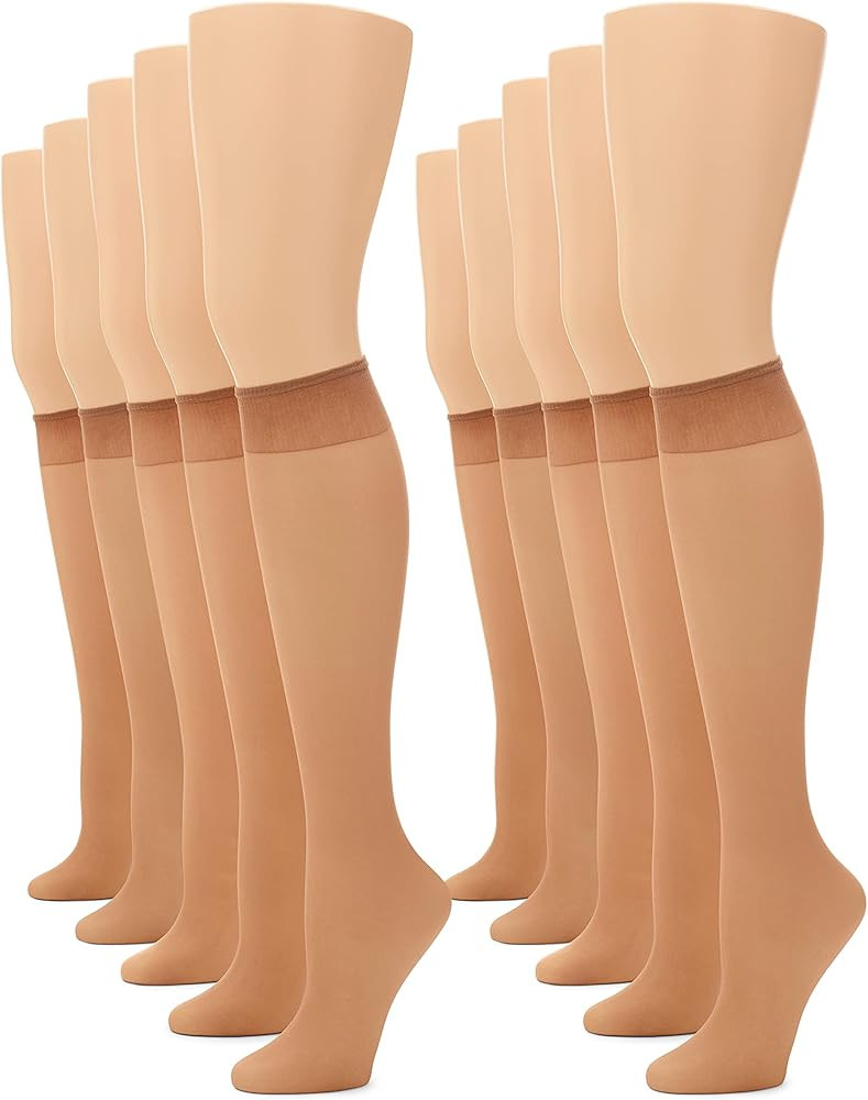 No nonsense Women's Sheer Knee High Value Pack with Comfort Top | Amazon (US)