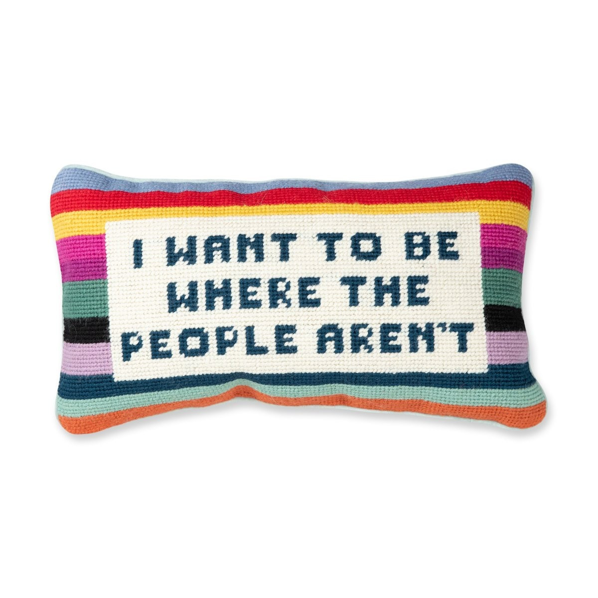 I Want to be Where the People Aren't Needlepoint Pillow | Furbish Studio