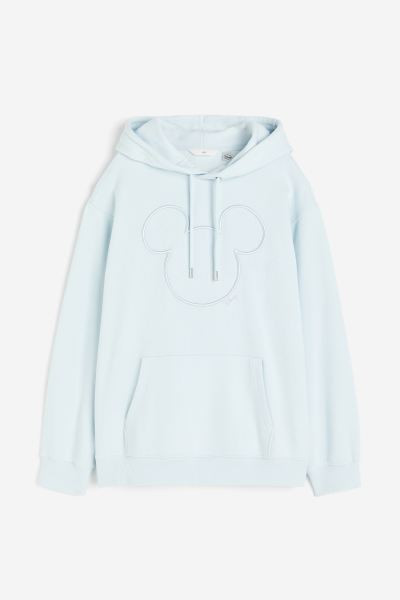 Hoodie with Motif - Light turquoise/Mickey Mouse - Ladies | H&M US | H&M (US + CA)